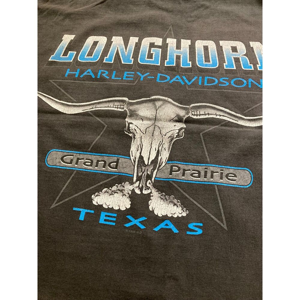Vintage 90s Harley Davidson USA Don't Mess With U.S. Flag Eagle Texas Cropped T - Picture 11 of 13